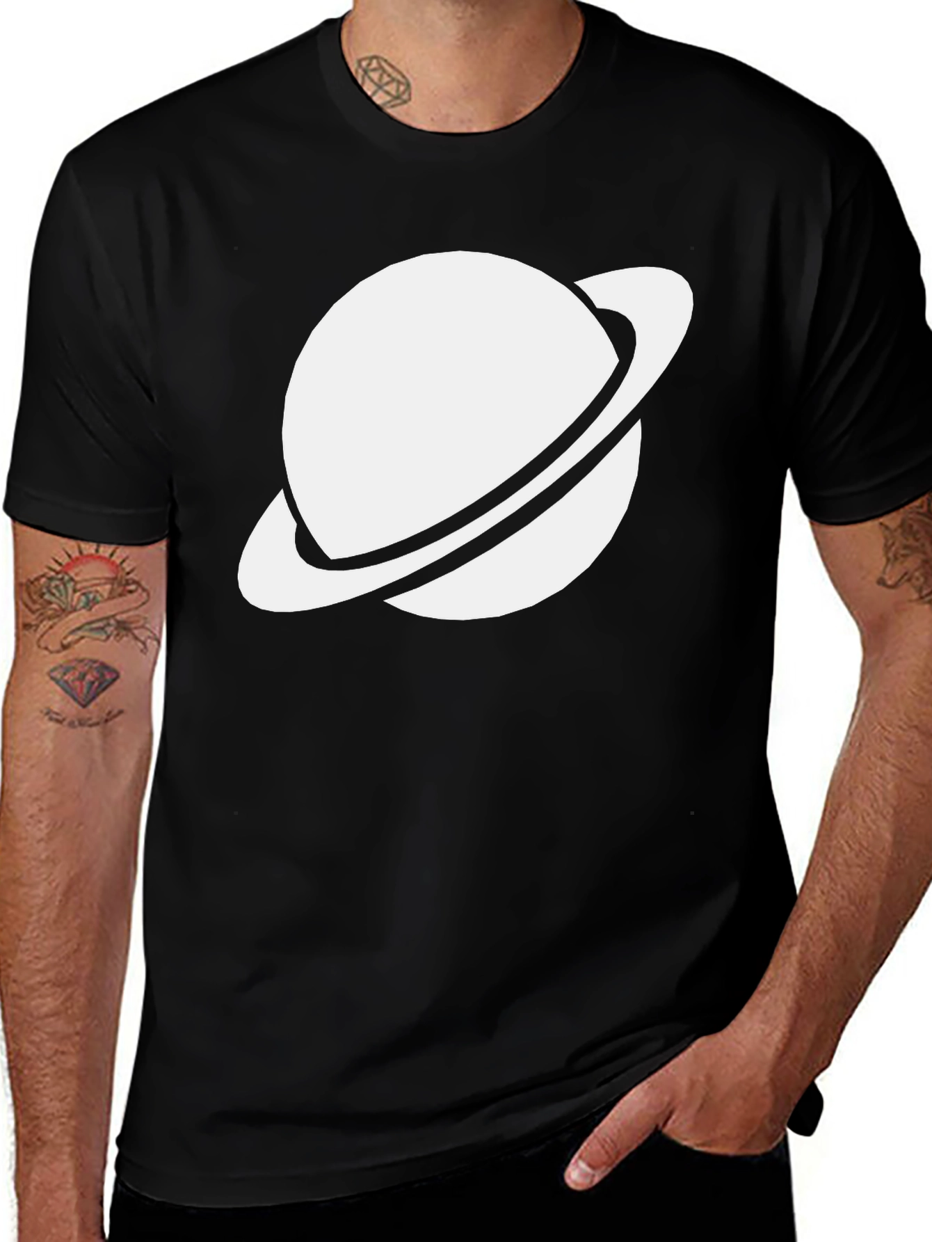 Saturn Graphic Tee - Trendy Space Shirt