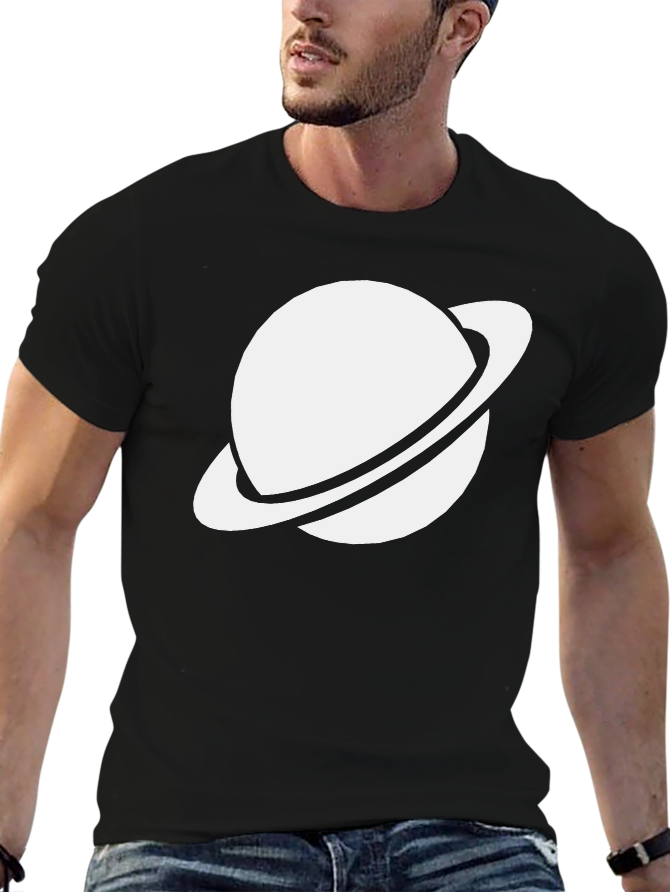 Saturn Graphic Tee - Trendy Space Shirt