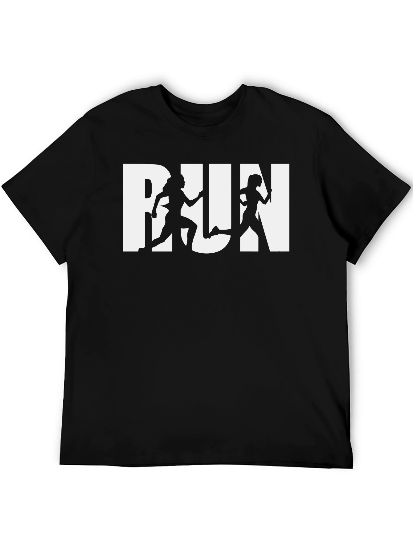 Run Girl Silhouette Graphic Tee - Sporty Casual T-Shirt