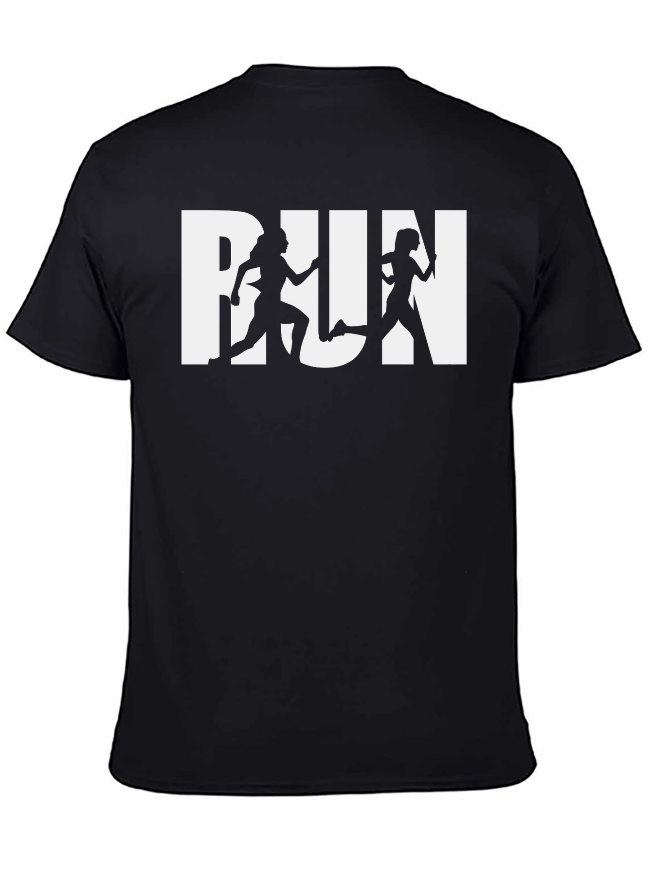 Run Girl Silhouette Graphic Tee - Sporty Casual T-Shirt
