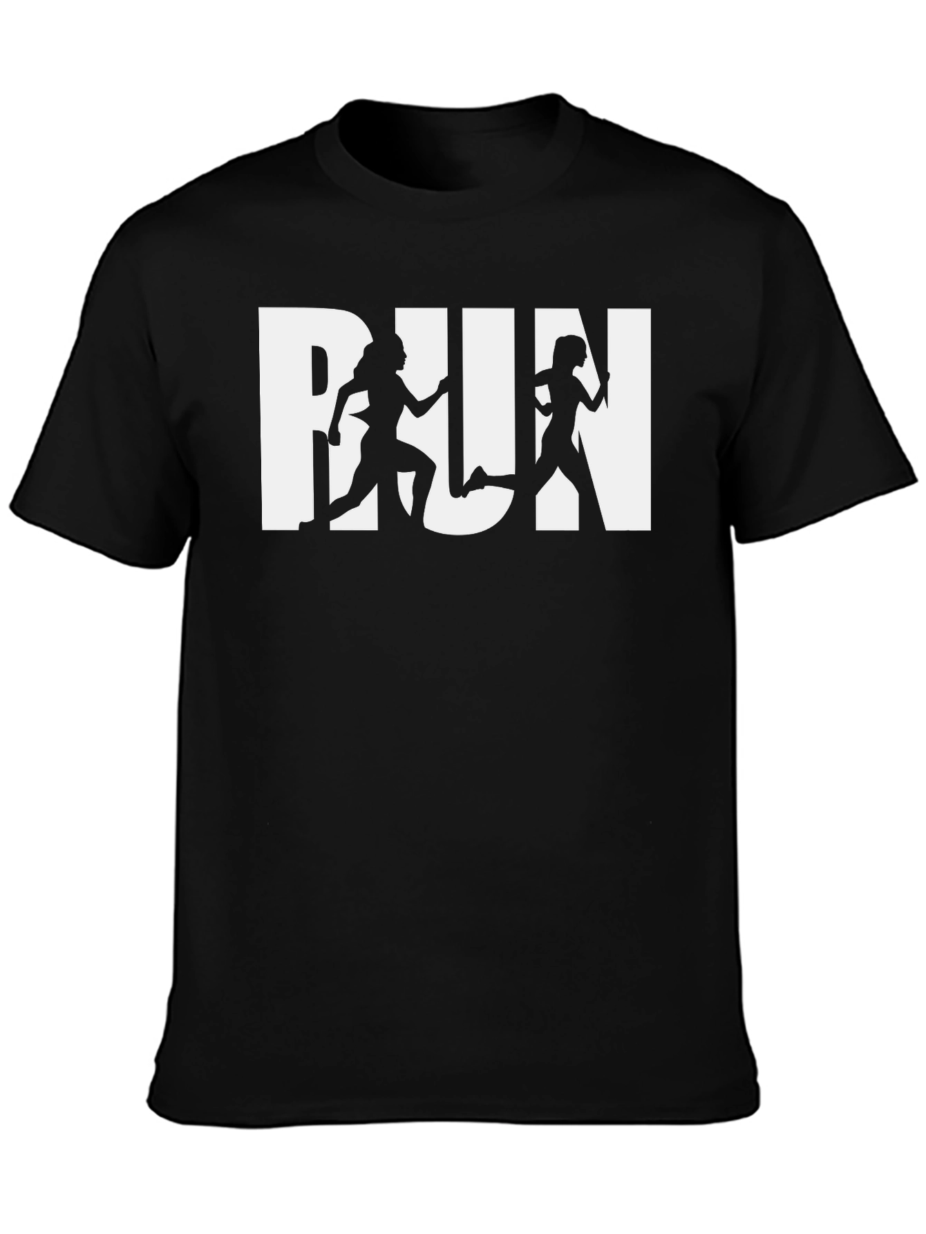 Run Girl Silhouette Graphic Tee - Sporty Casual T-Shirt