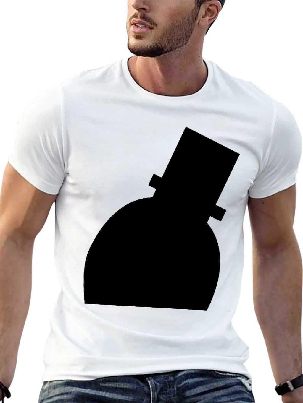 Top Hat Silhouette Black T-Shirt