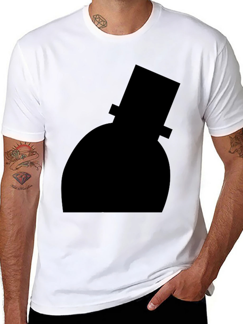 Top Hat Silhouette Black T-Shirt