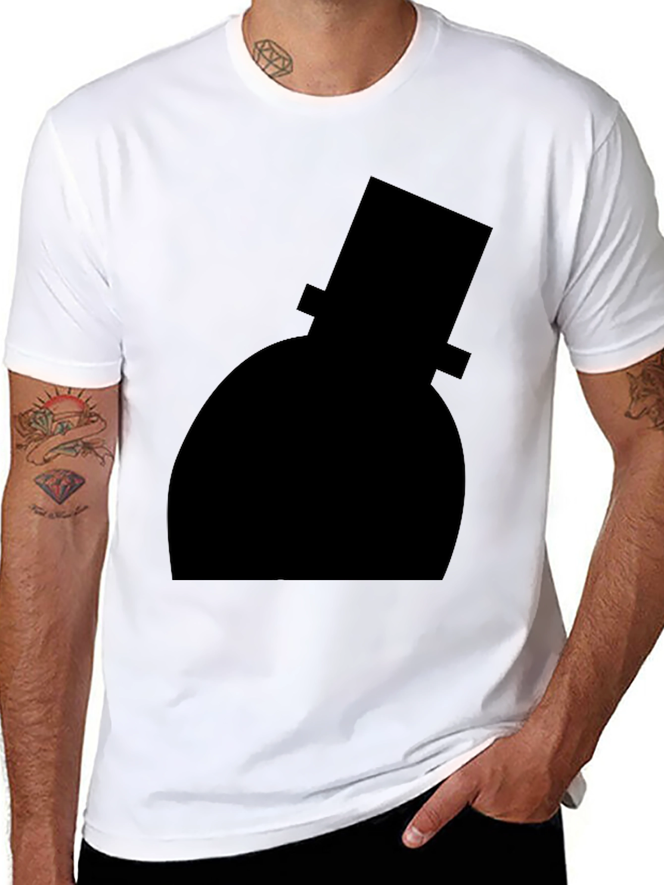 Top Hat Silhouette Black T-Shirt