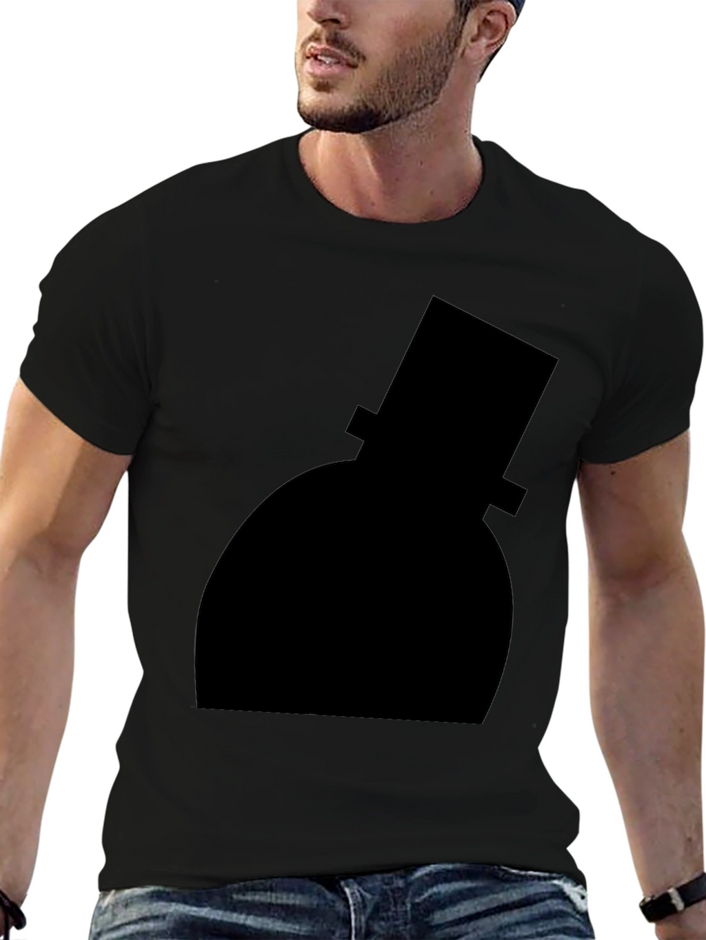 Top Hat Silhouette Black T-Shirt