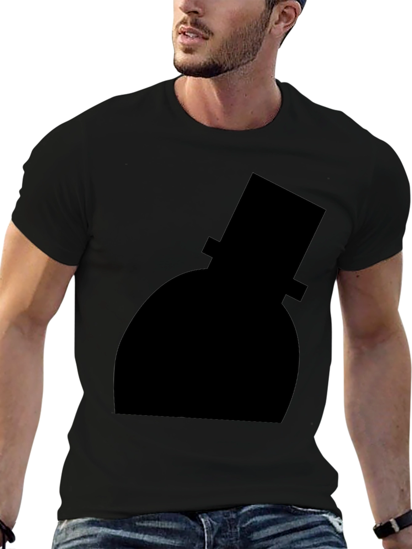 Top Hat Silhouette Black T-Shirt