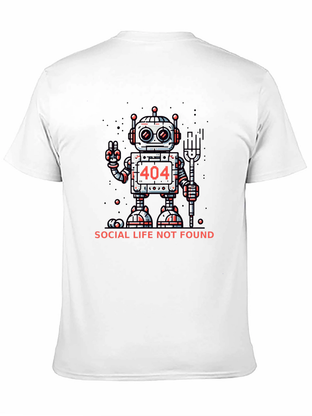 404 Social Life Not Found Robot Graphic T-Shirt