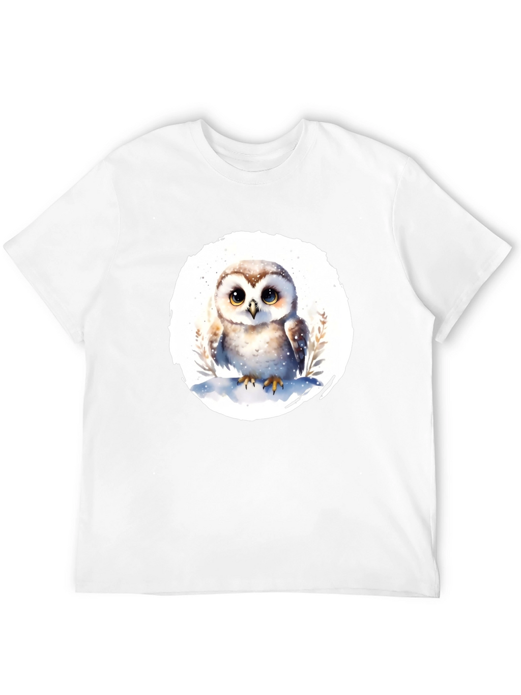 Cute Owl Graphic T-Shirt - Mens Black Tee