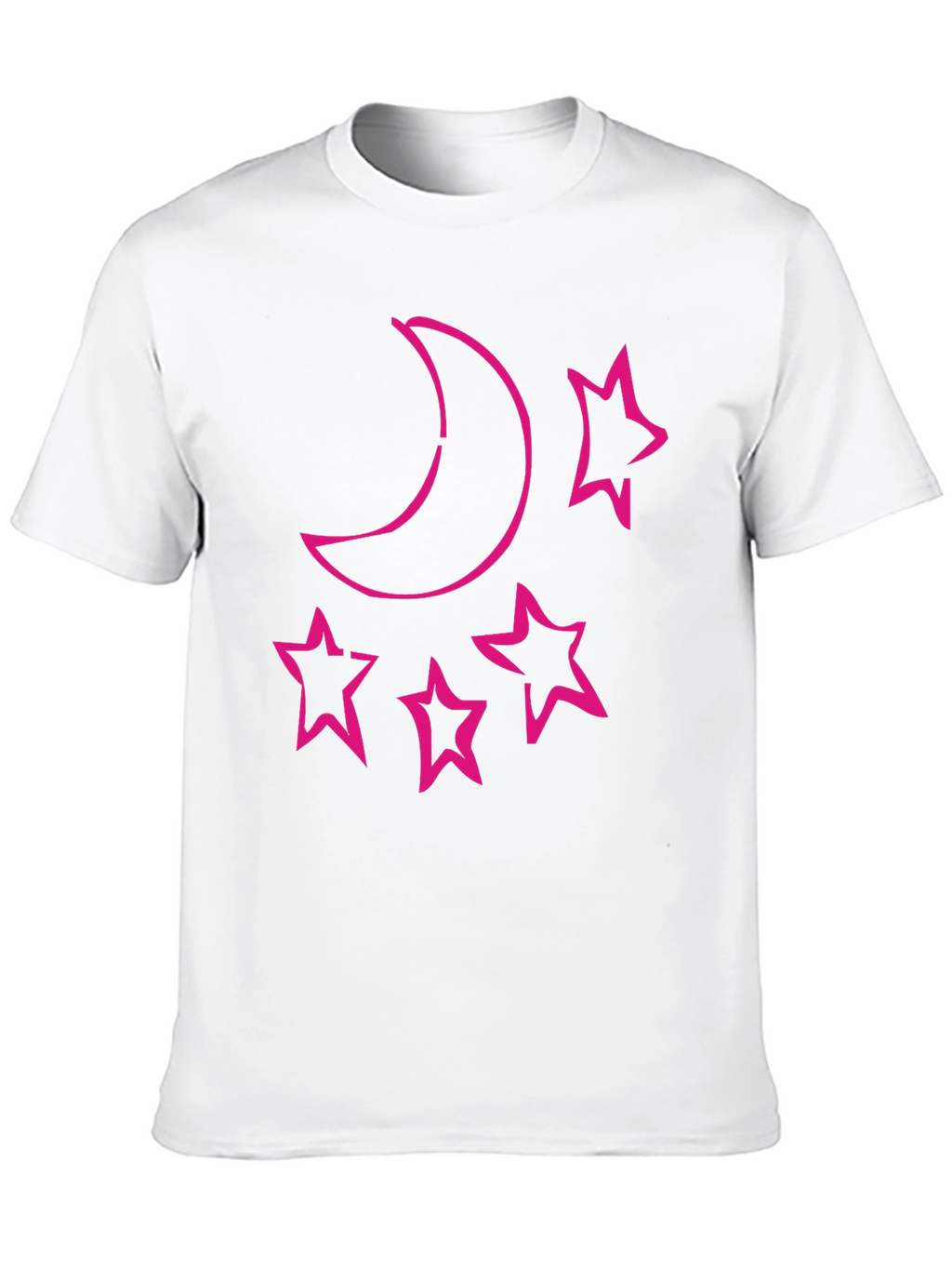 Moon & Stars Graphic Tee - Black Cotton T-Shirt