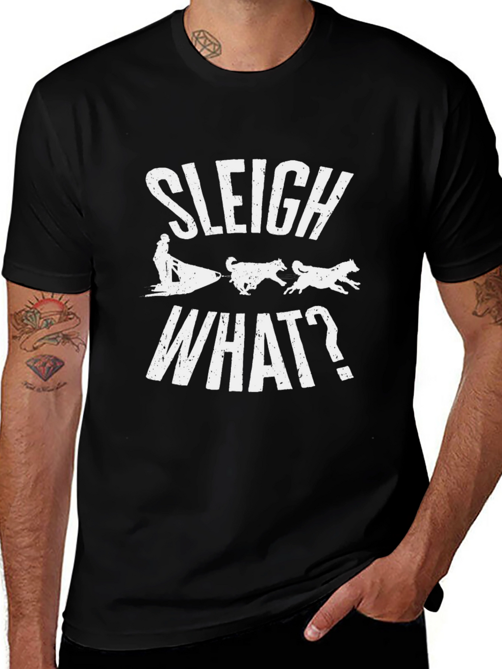 Sleigh What? Funny Dog Sledding T-Shirt