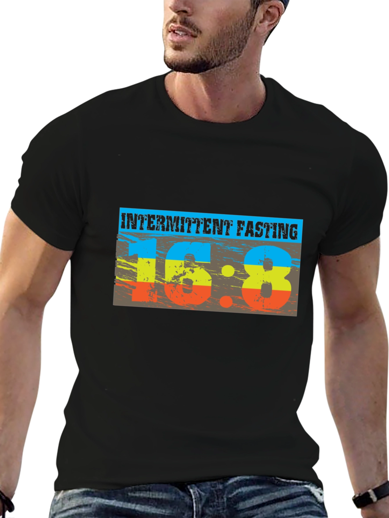 Intermittent Fasting 16:8 Black Graphic Tee