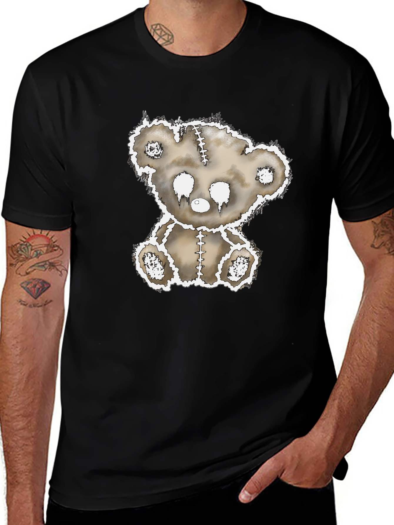 Creepy Teddy Bear Graphic T-Shirt