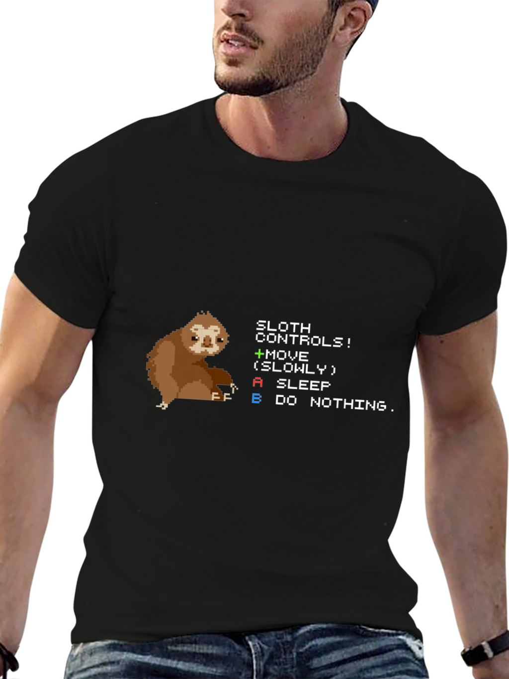 Sloth Controls Funny Gamer T-Shirt