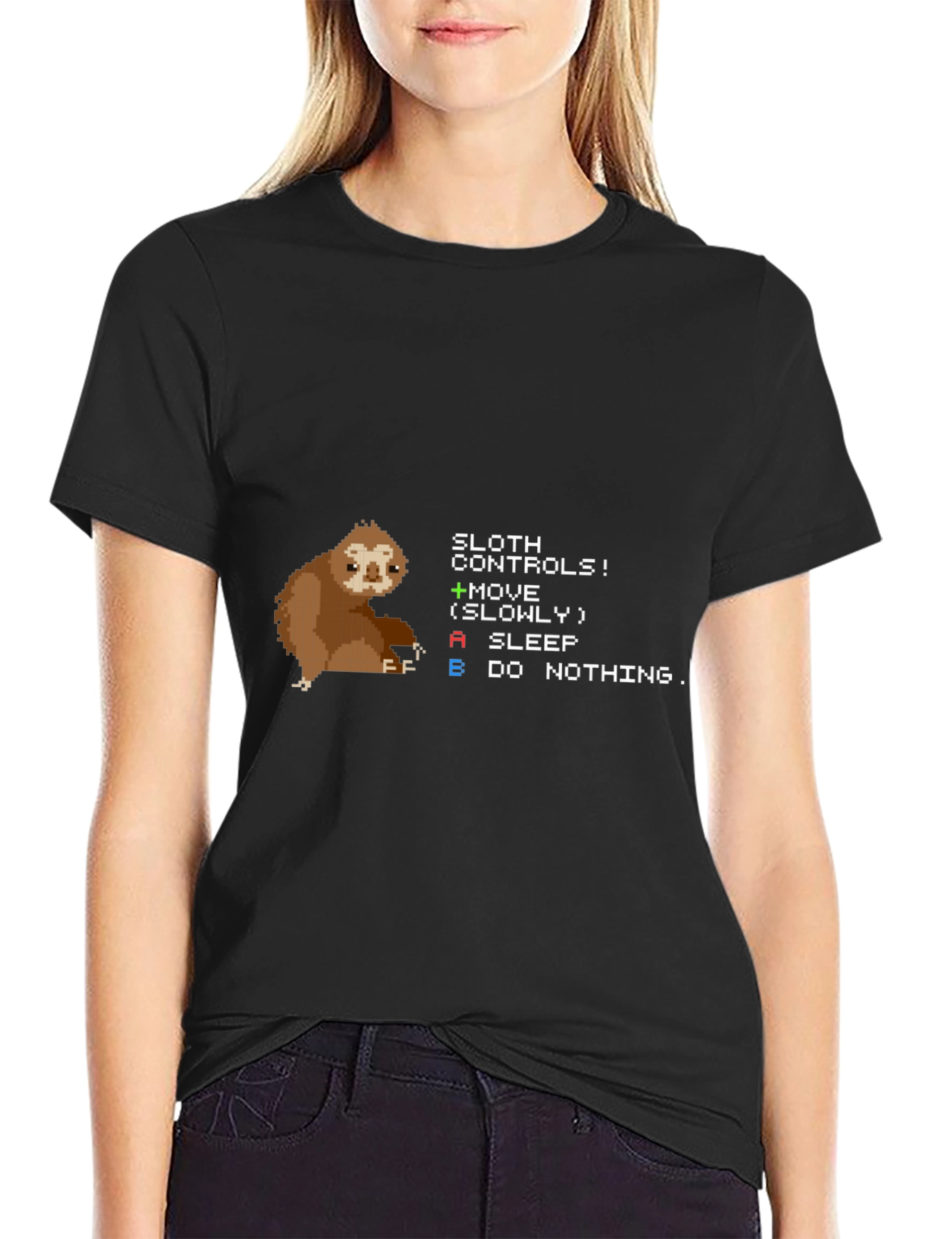 Sloth Controls Funny Gamer T-Shirt
