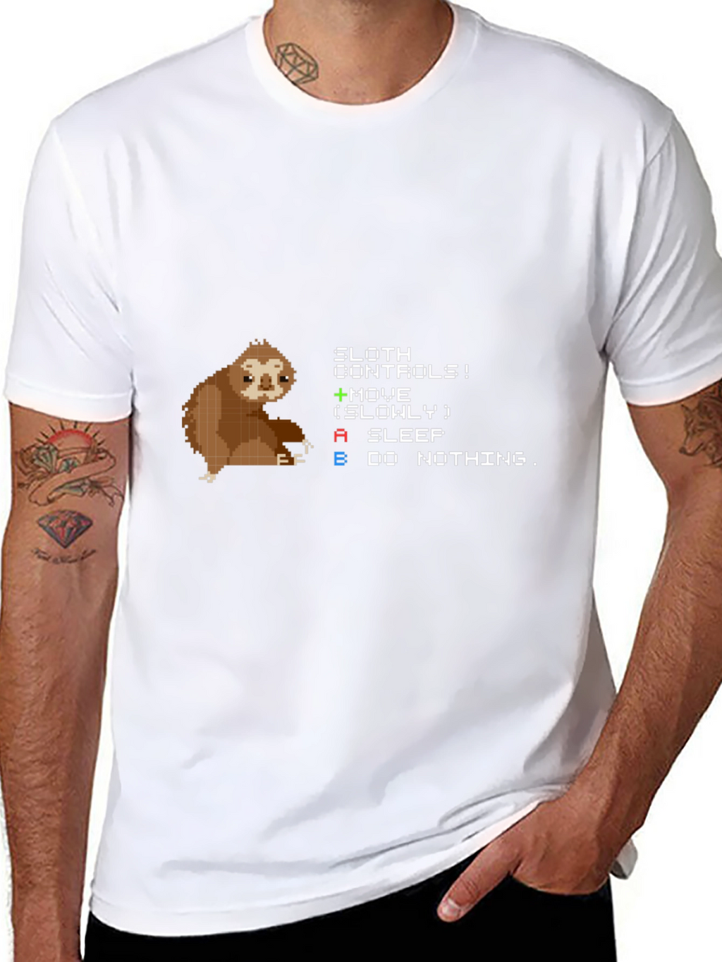 Sloth Controls Funny Gamer T-Shirt
