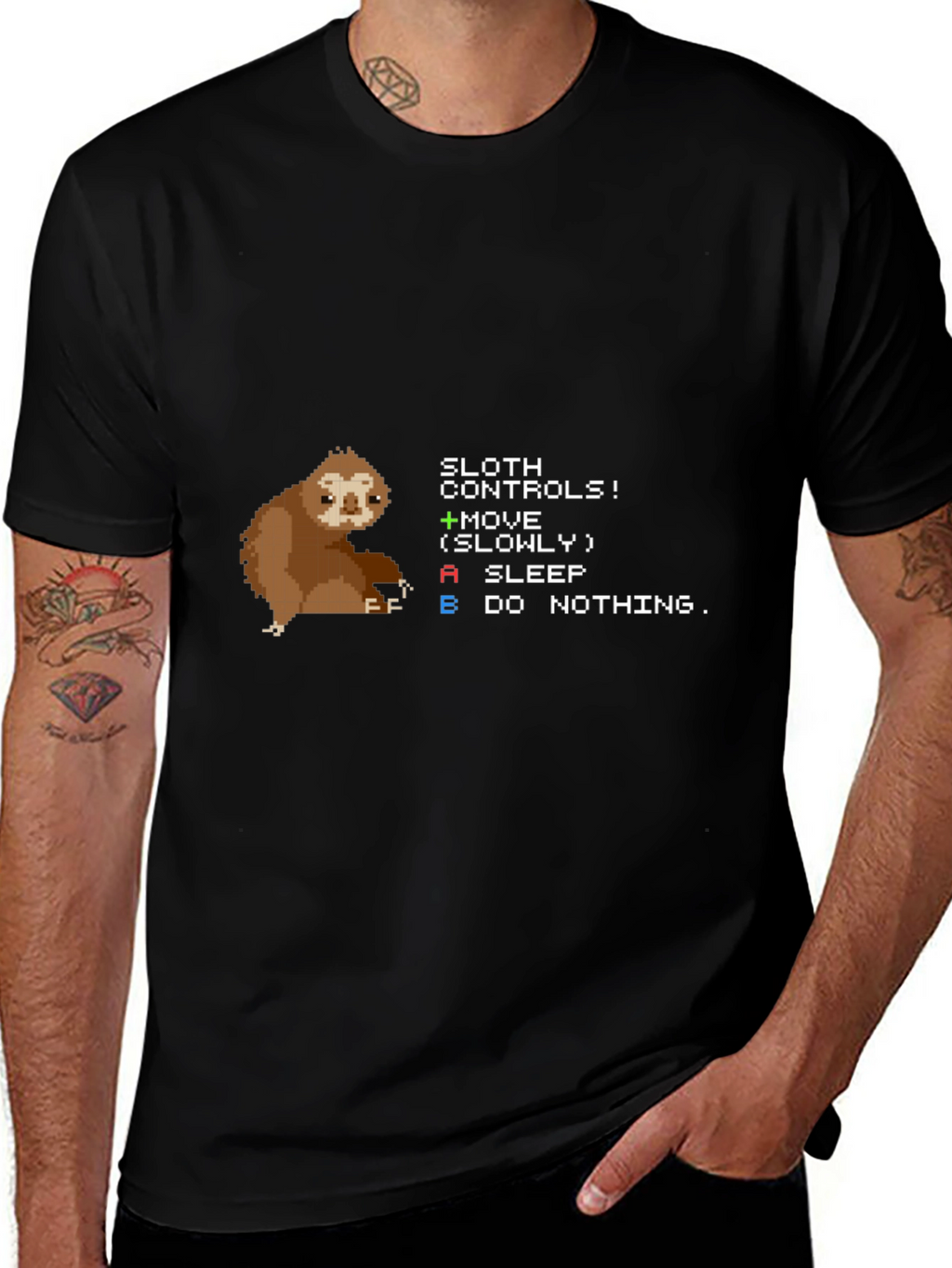 Sloth Controls Funny Gamer T-Shirt