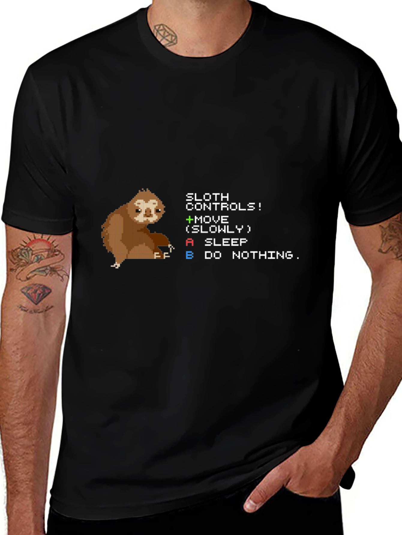 Sloth Controls Funny Gamer T-Shirt