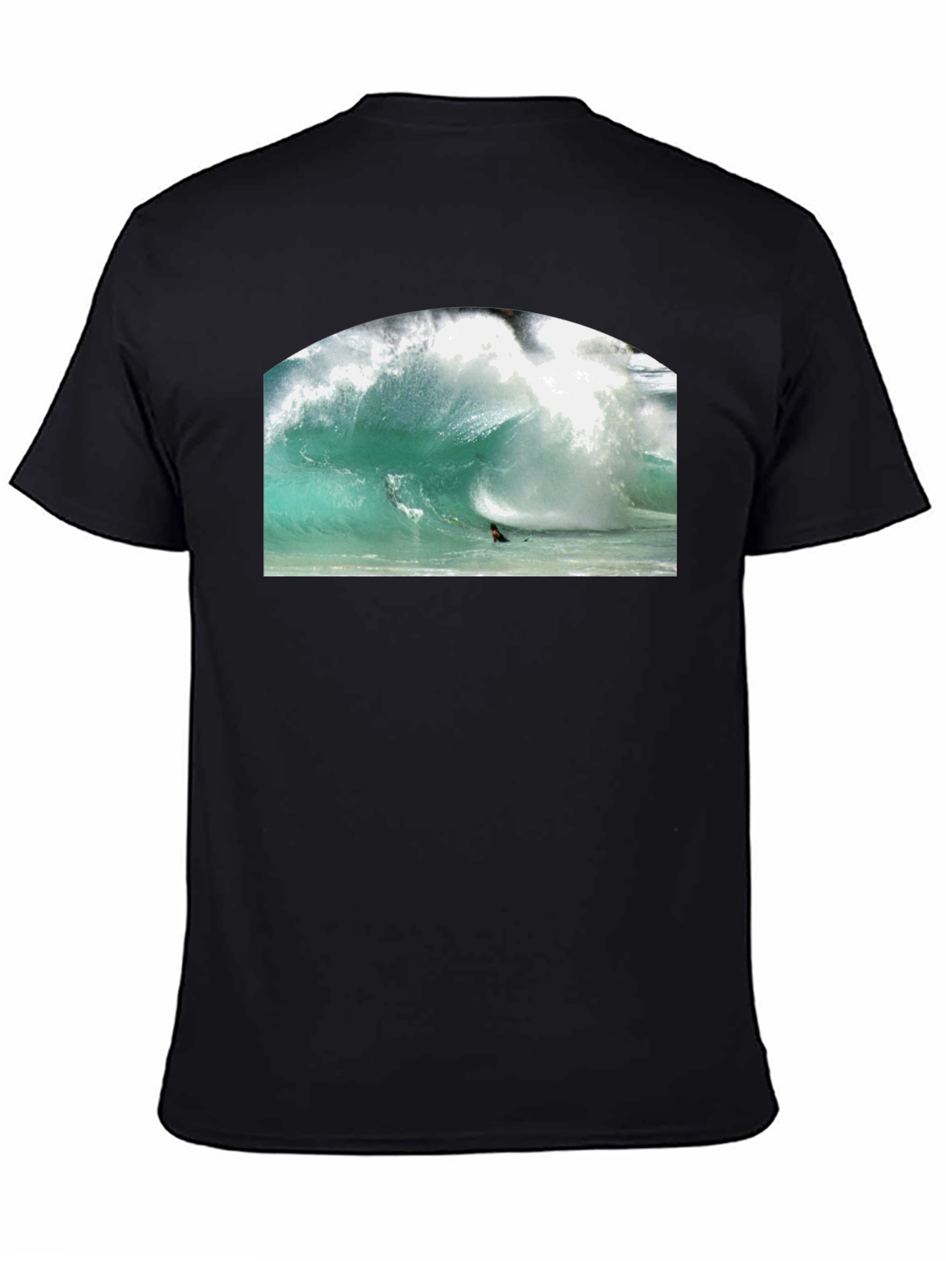 Surfer Wave Graphic Black T-Shirt