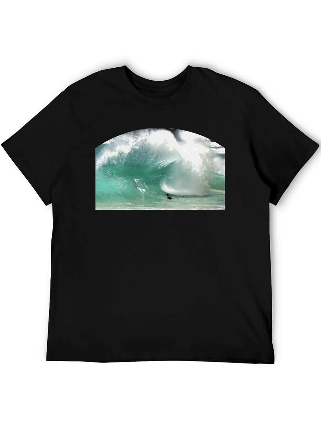Surfer Wave Graphic Black T-Shirt