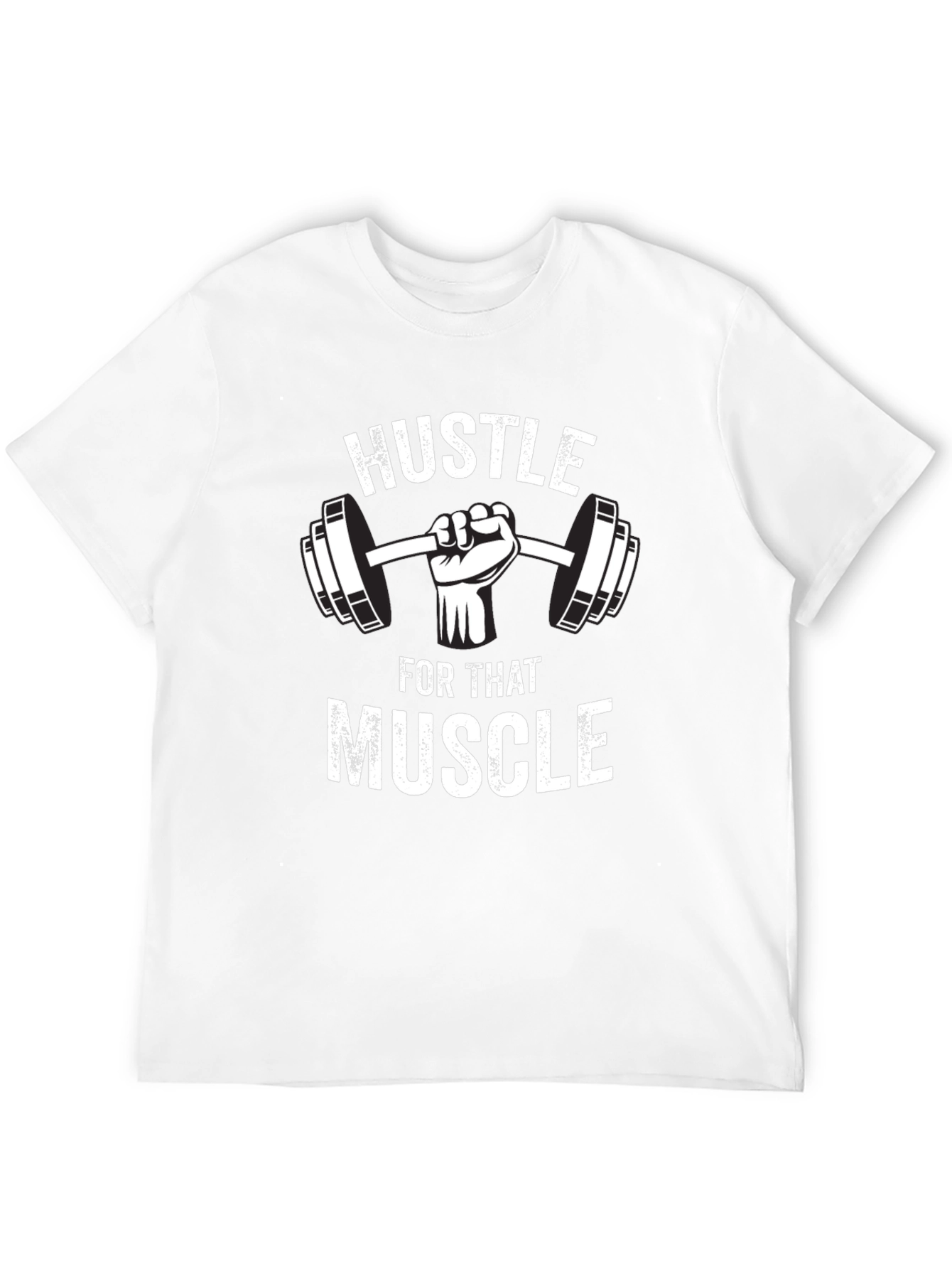 Hustle for that Muscle Black Graphic T-Shirt