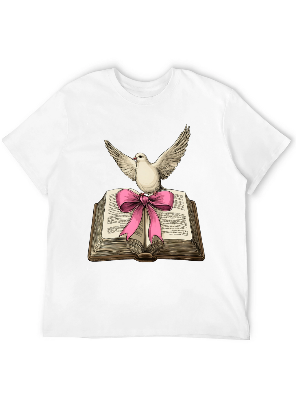Dove on Book T-Shirt - Peace & Knowledge