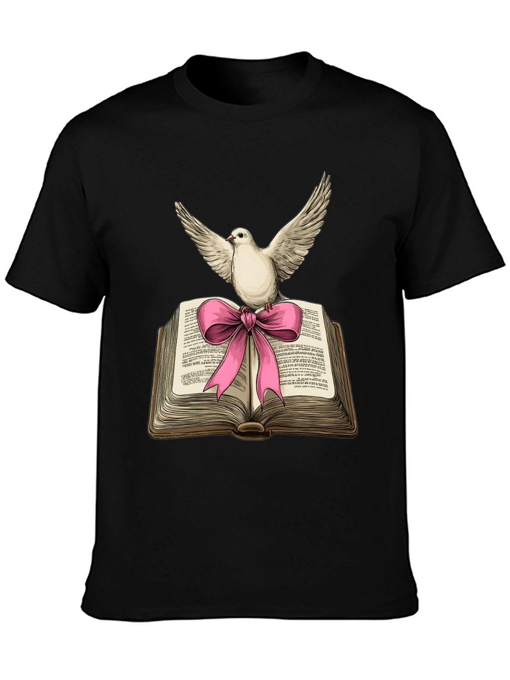 Dove on Book T-Shirt - Peace & Knowledge