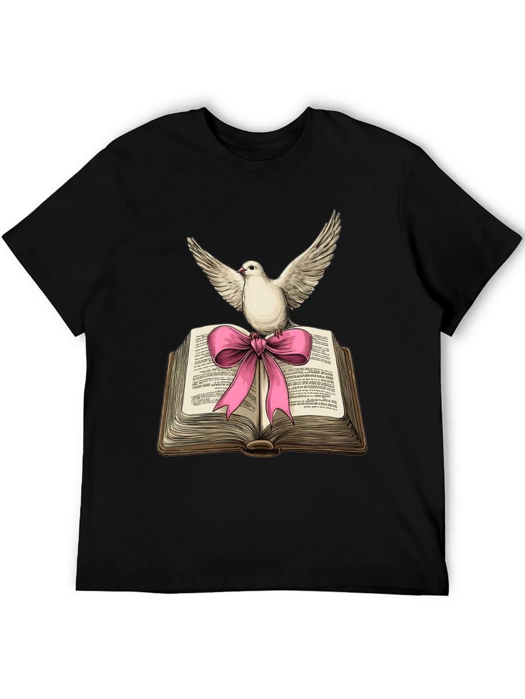 Dove on Book T-Shirt - Peace & Knowledge