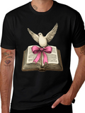 Dove on Book T-Shirt - Peace & Knowledge