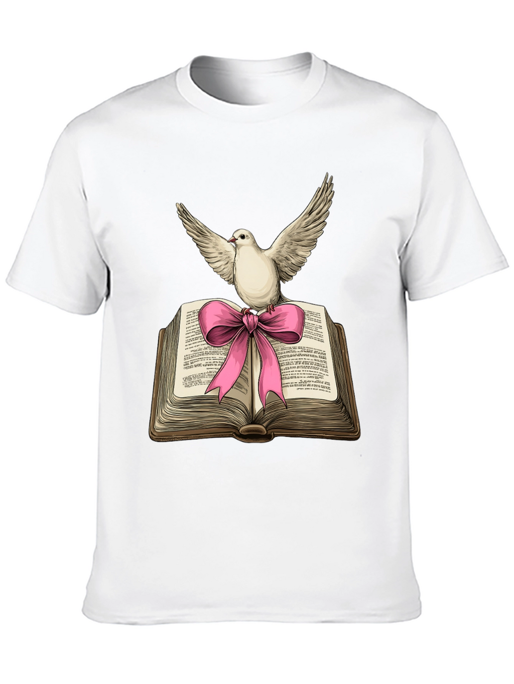 Dove on Book T-Shirt - Peace & Knowledge