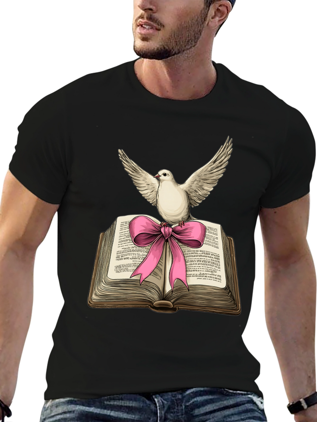 Dove on Book T-Shirt - Peace & Knowledge