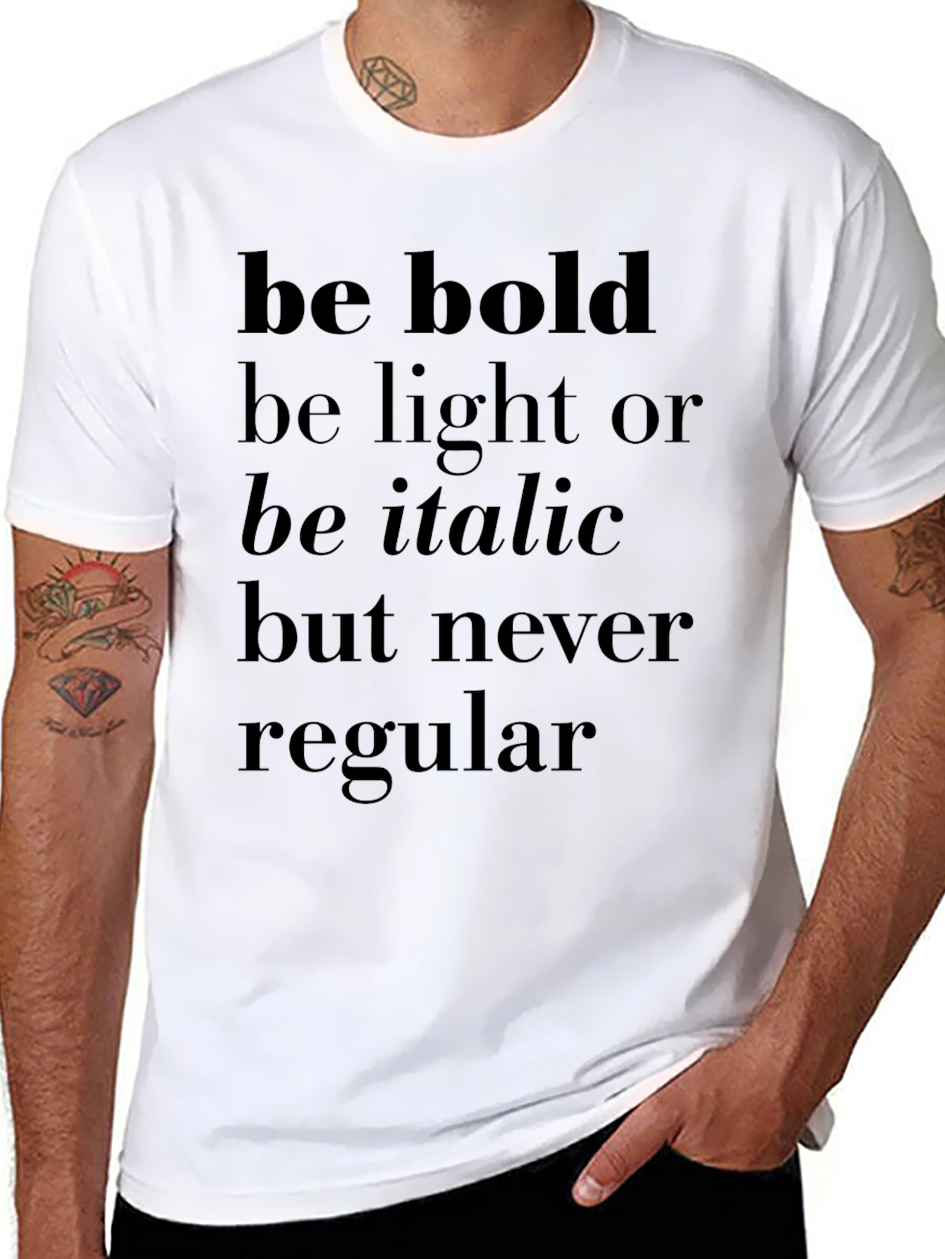 Bold Typography Graphic Tee - Never Regular