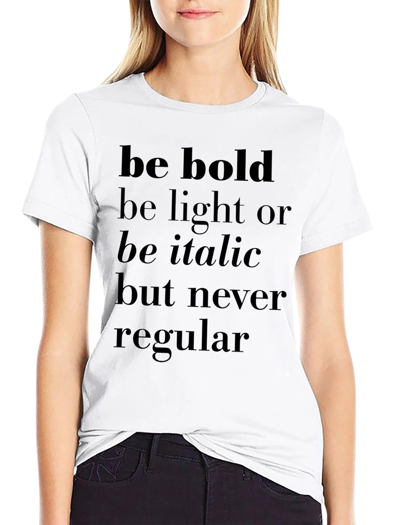 Bold Typography Graphic Tee - Never Regular