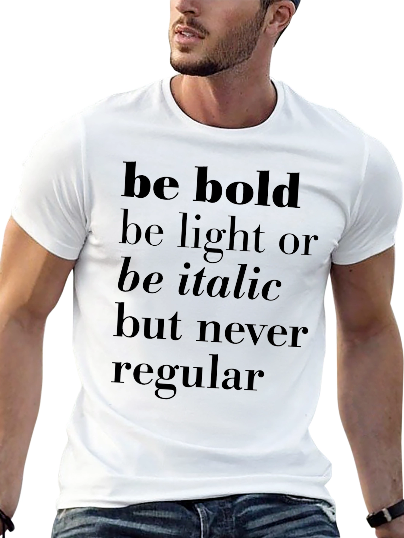 Bold Typography Graphic Tee - Never Regular