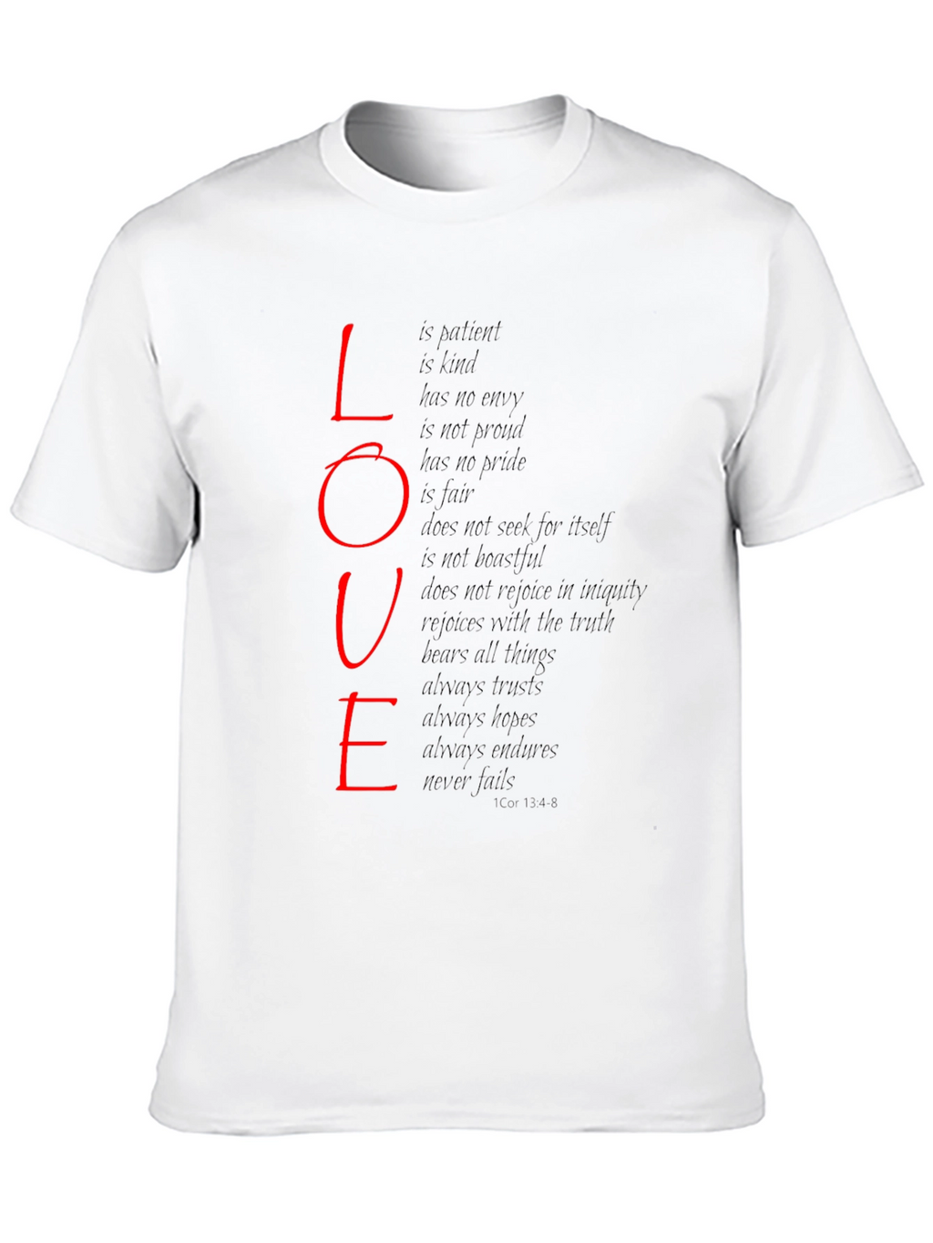 Love Scripture Print T-Shirt - Black