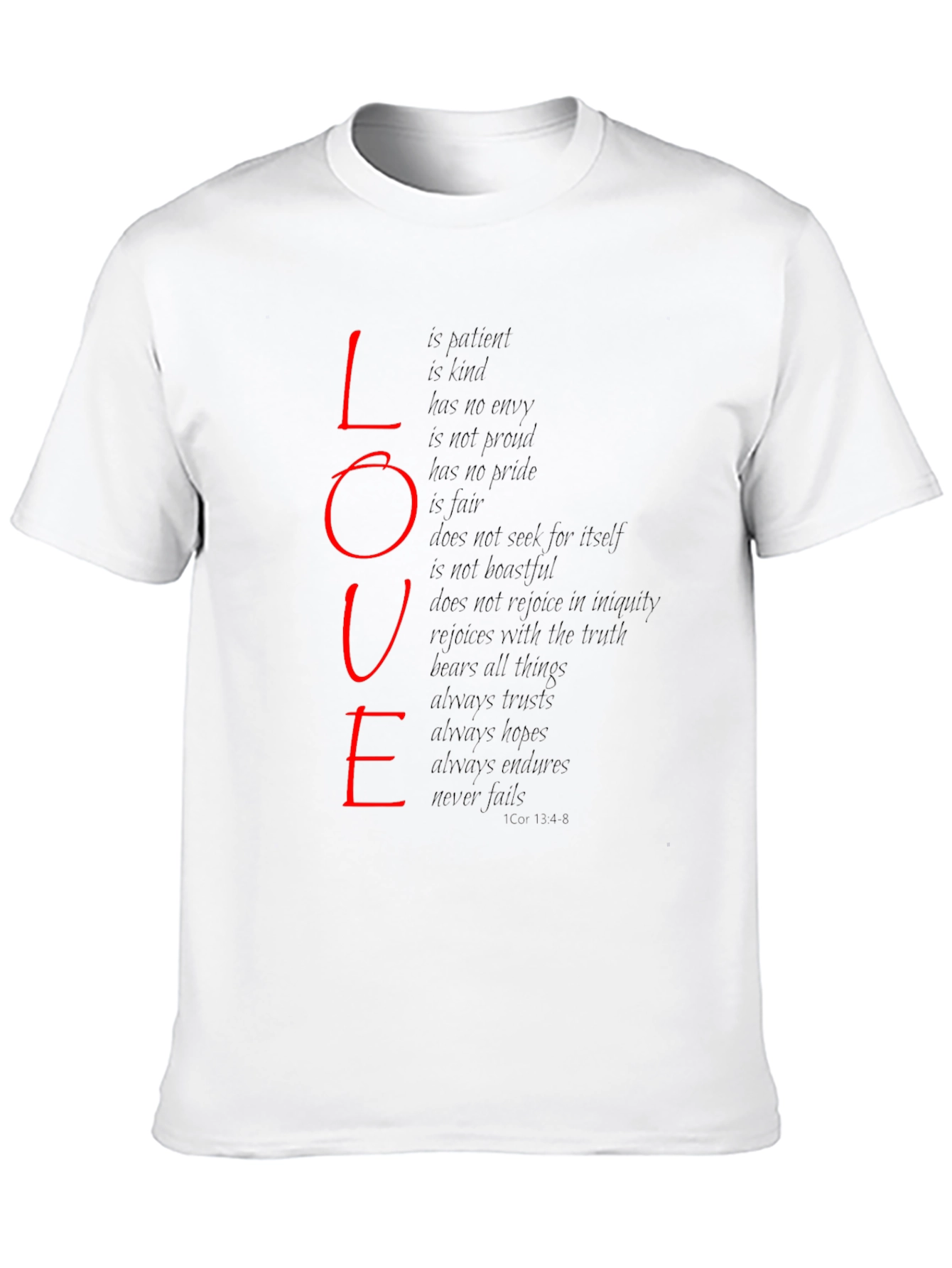 Love Scripture Print T-Shirt - Black