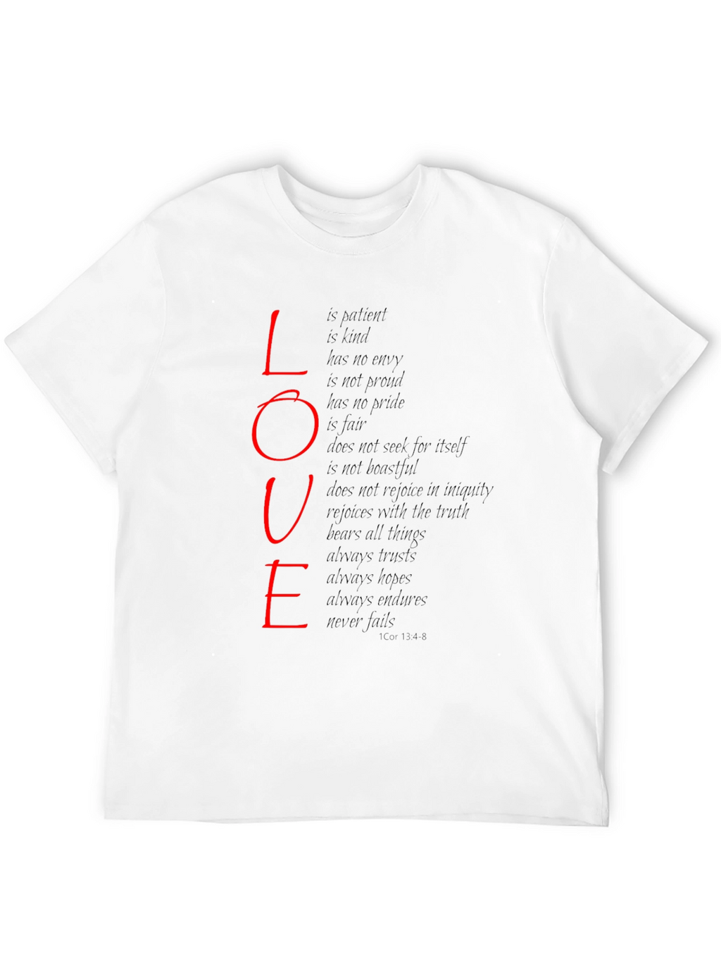 Love Scripture Print T-Shirt - Black