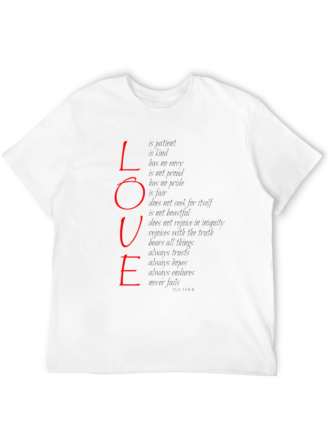 Love Scripture Print T-Shirt - Black