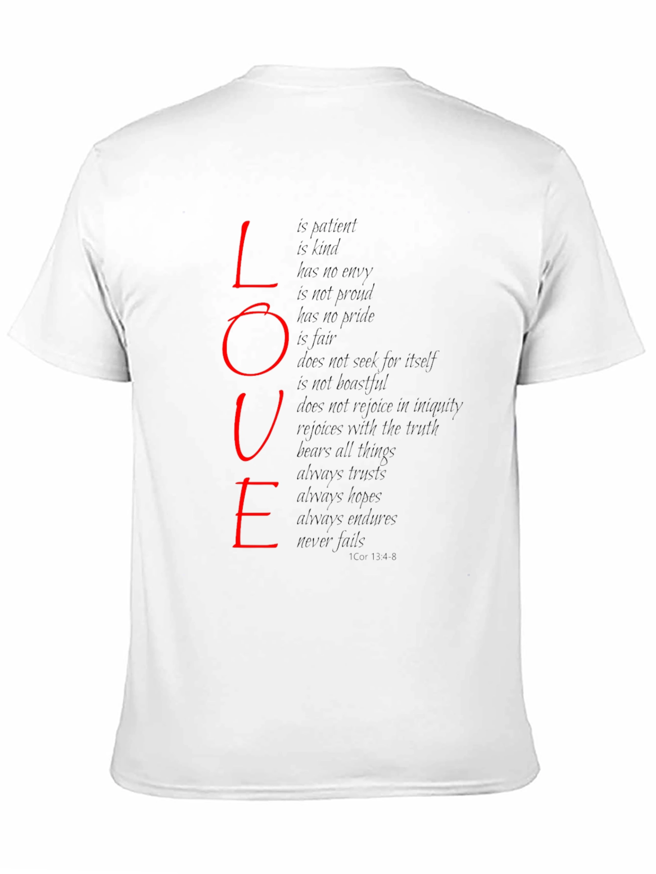 Love Scripture Print T-Shirt - Black