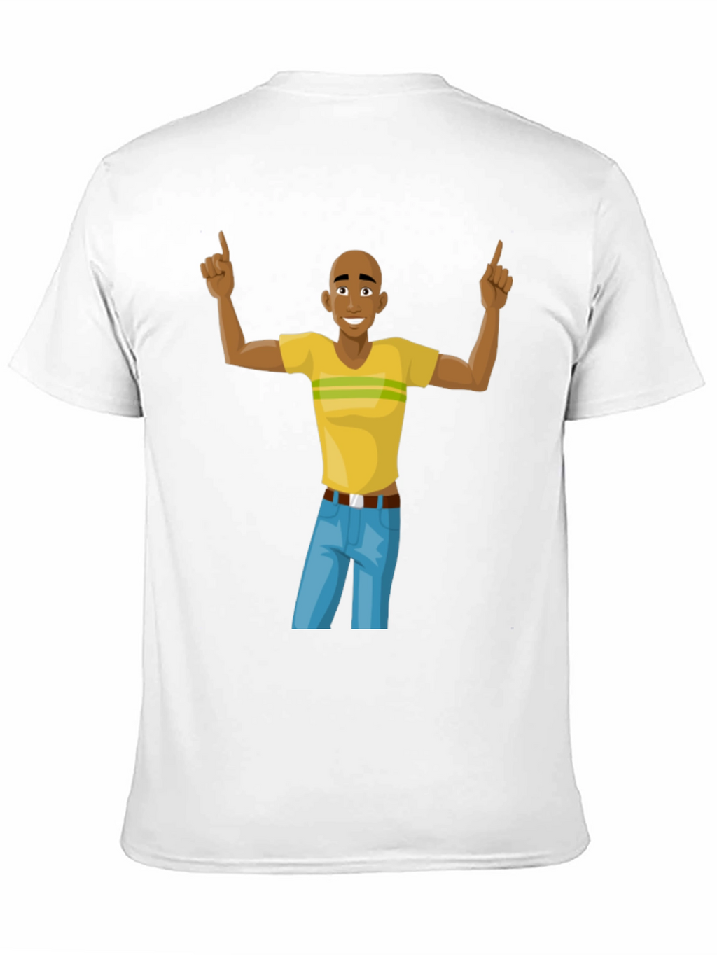 Cartoon Man Graphic T-Shirt - Black Cotton Tee