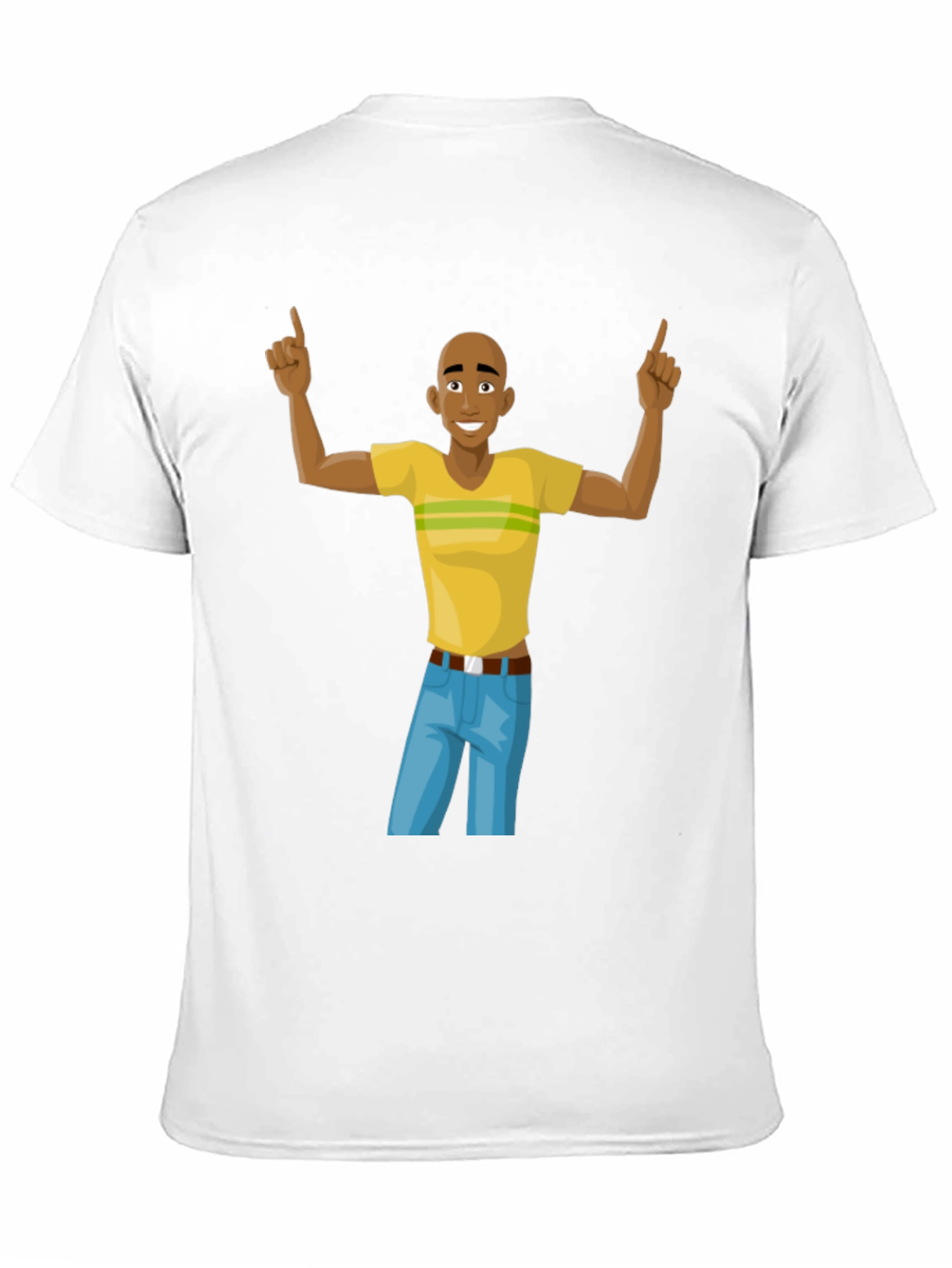 Cartoon Man Graphic T-Shirt - Black Cotton Tee