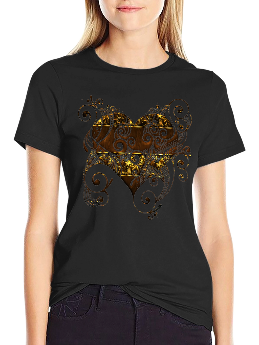 Ornate Pattern Black T-Shirt