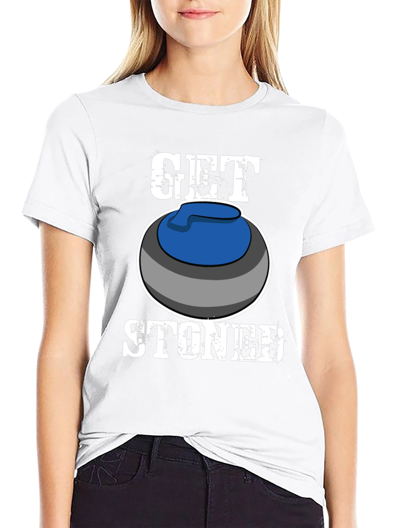 Get Stoned Curling T-Shirt Funny Sports Tee