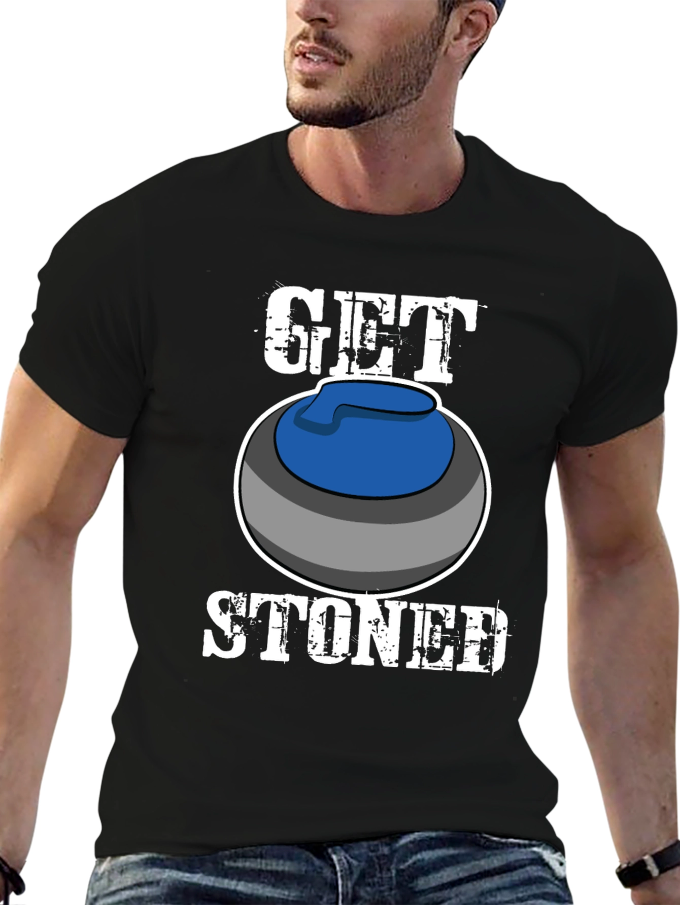 Get Stoned Curling T-Shirt Funny Sports Tee
