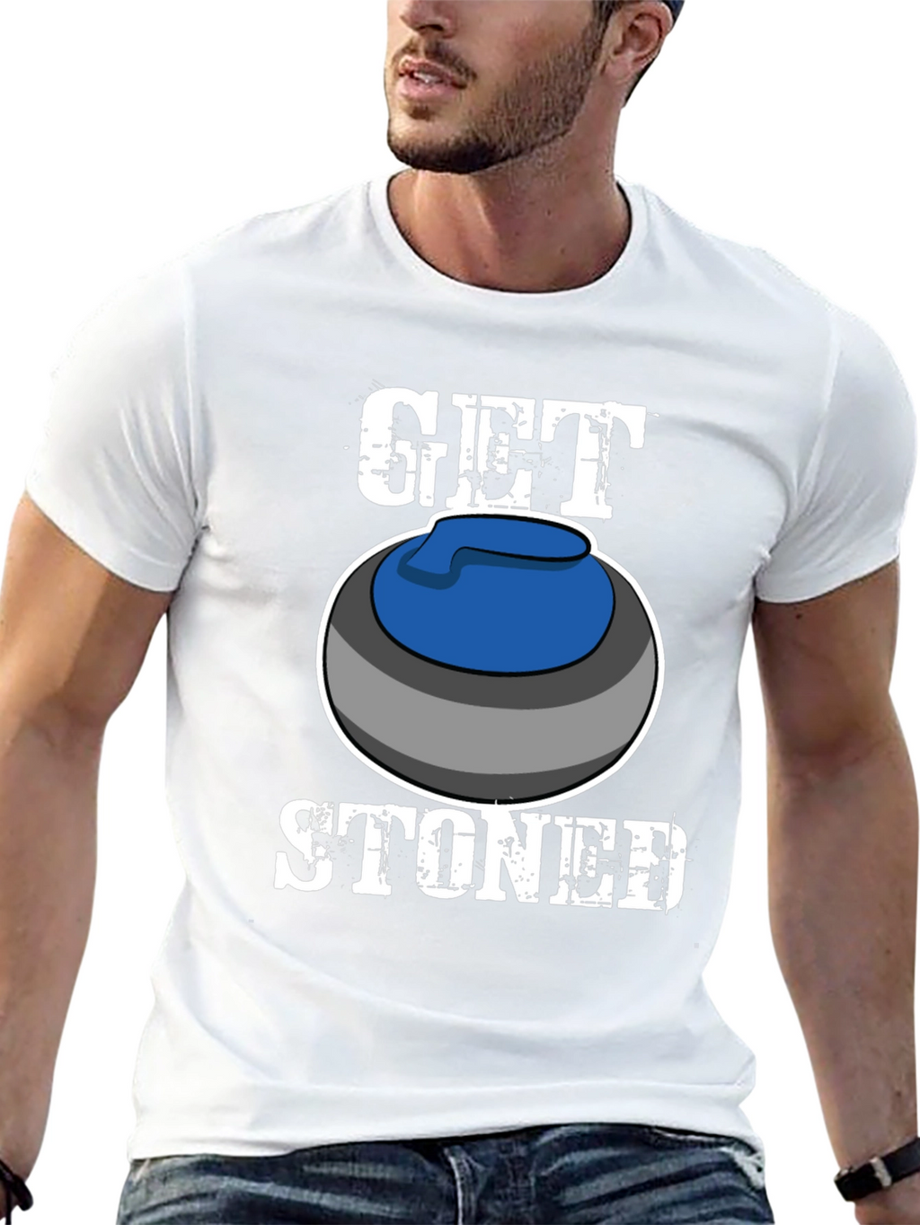 Get Stoned Curling T-Shirt Funny Sports Tee