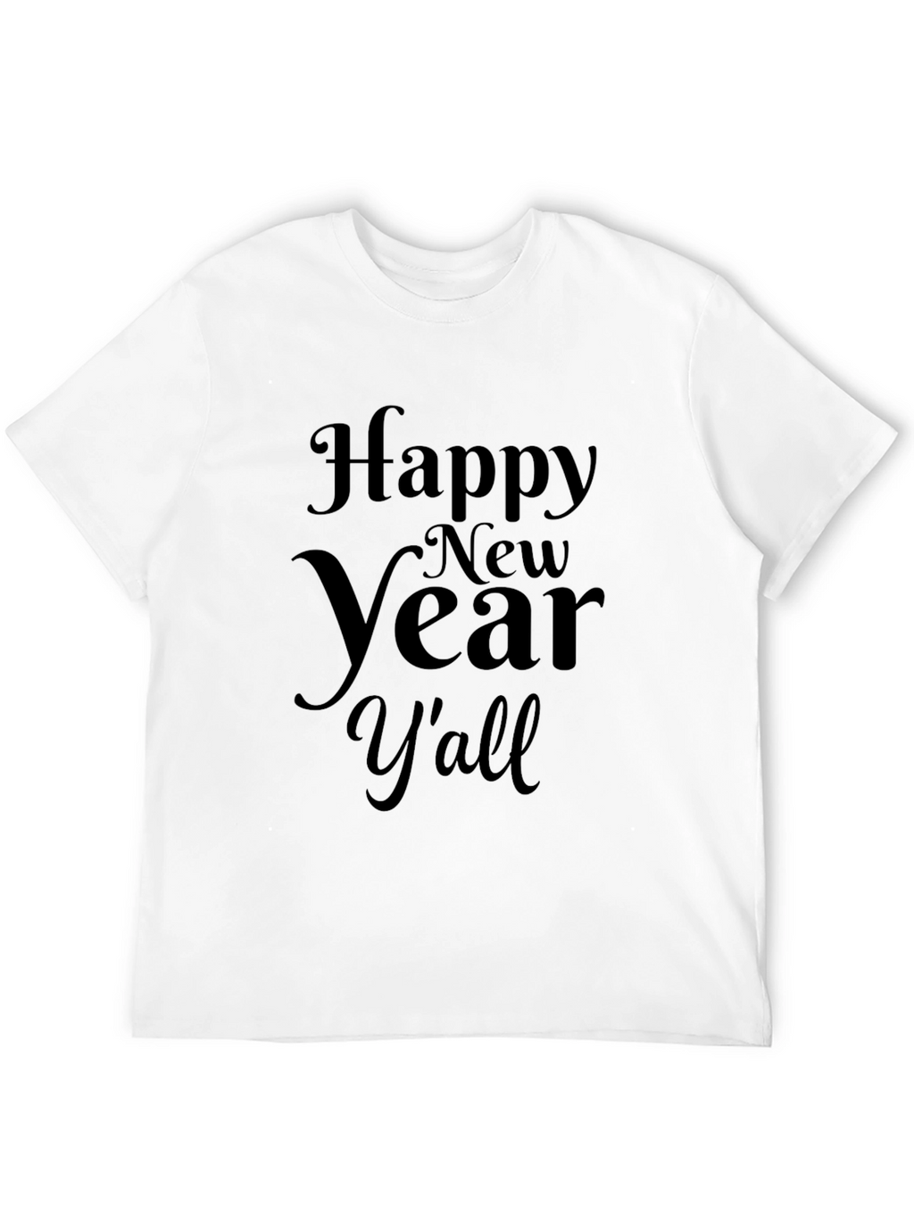 Happy New Year Yall Graphic Tee - Black