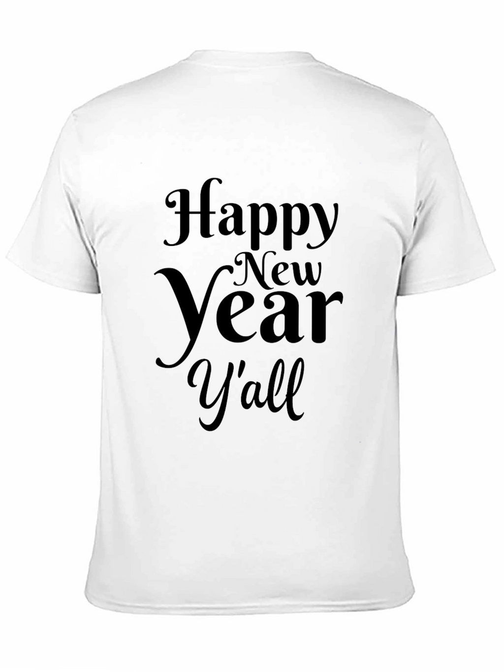Happy New Year Yall Graphic Tee - Black