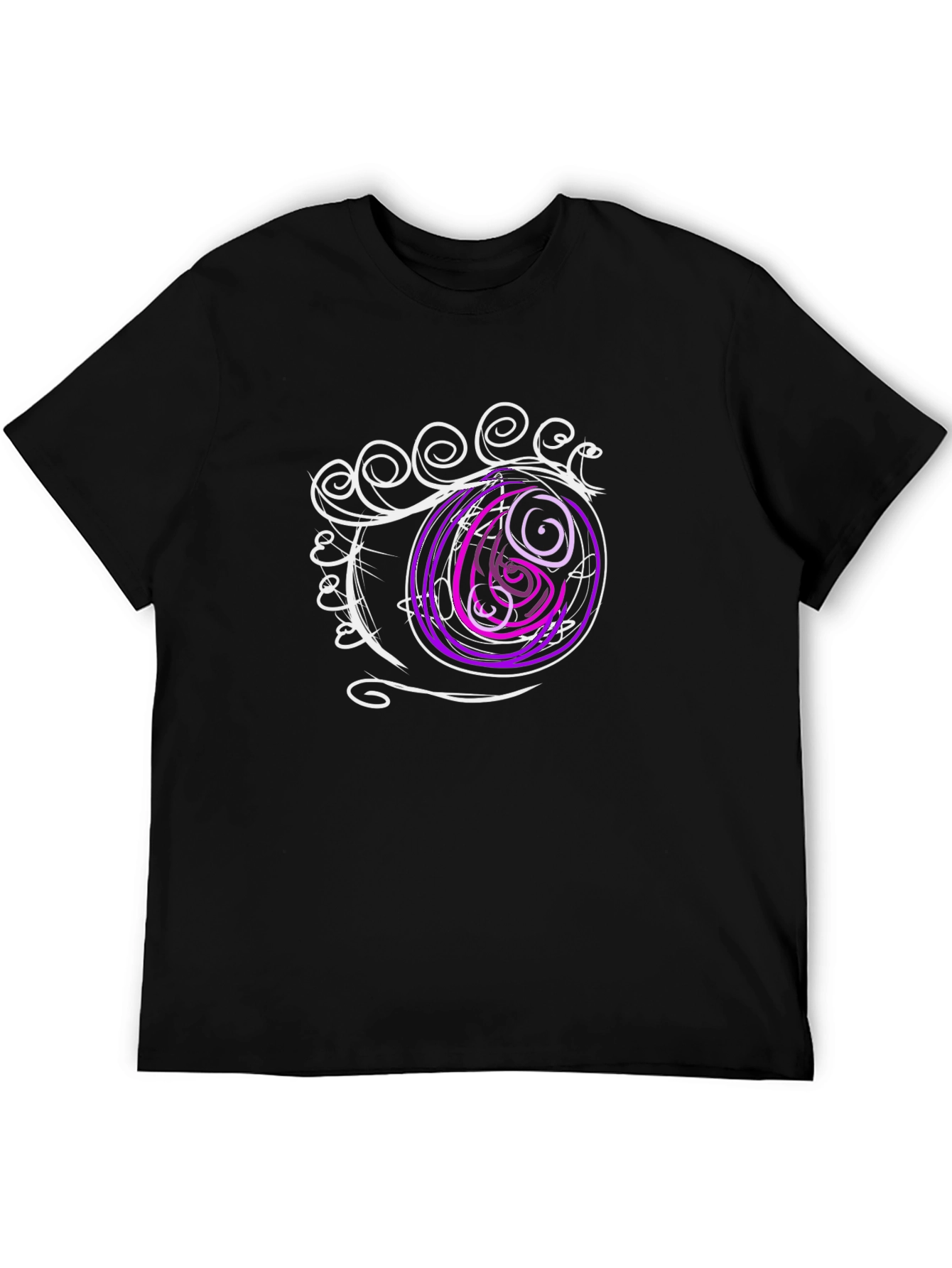 Eye Design Black Cotton T-Shirt