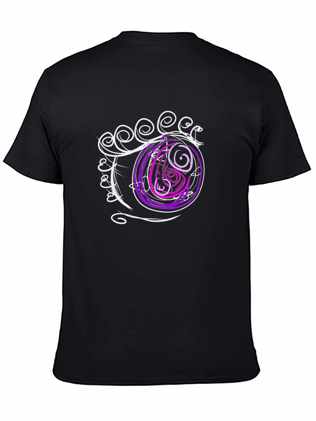 Eye Design Black Cotton T-Shirt