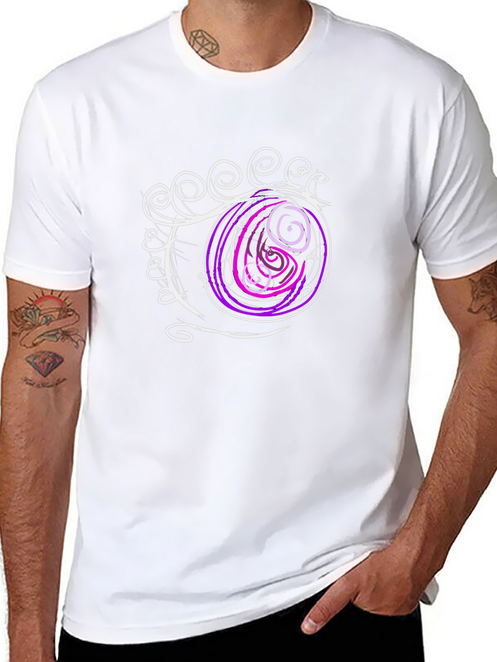 Eye Design Black Cotton T-Shirt