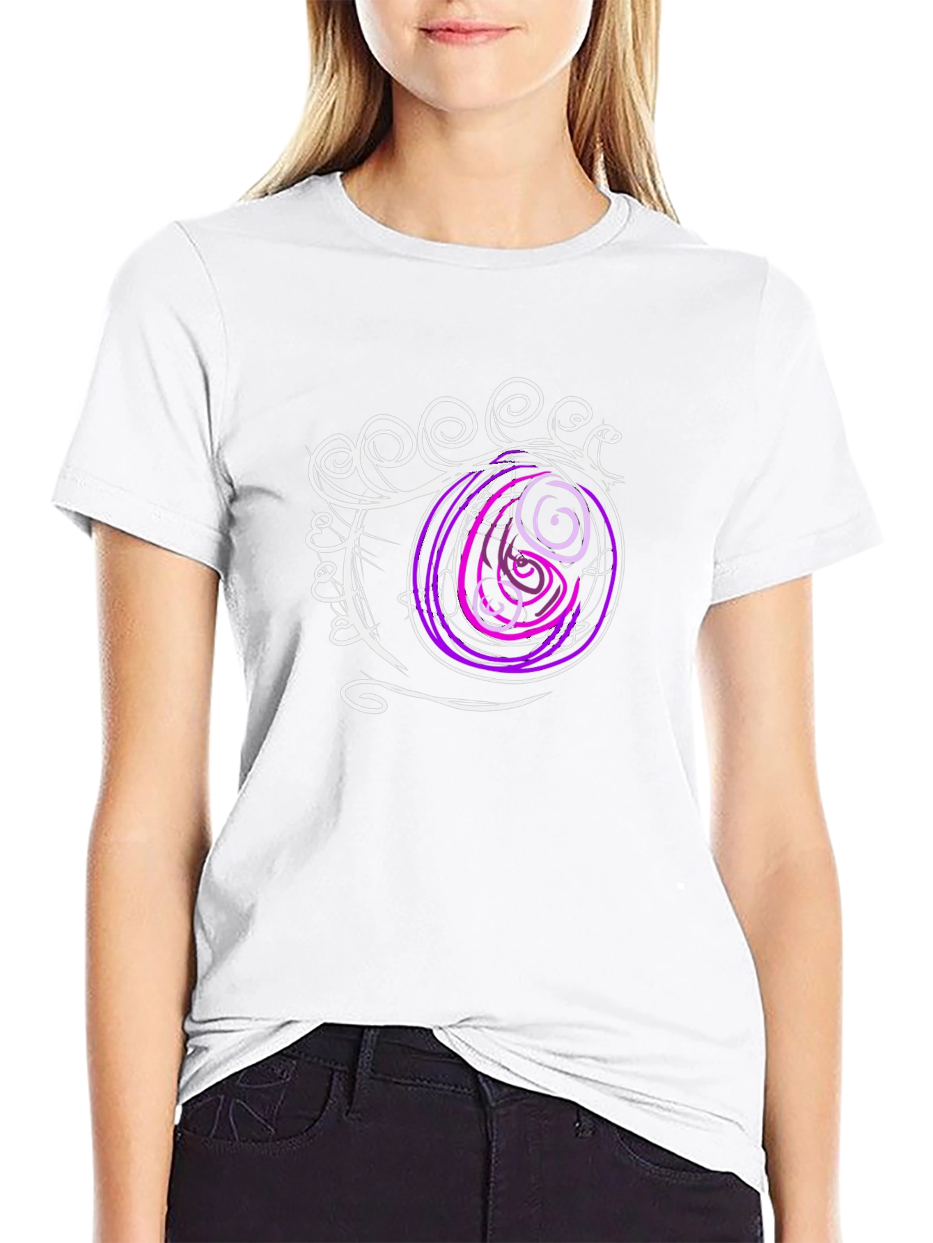 Eye Design Black Cotton T-Shirt